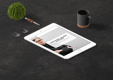 Landingpage gestalten - Tablet mit einer mobilen Ansicht der Website